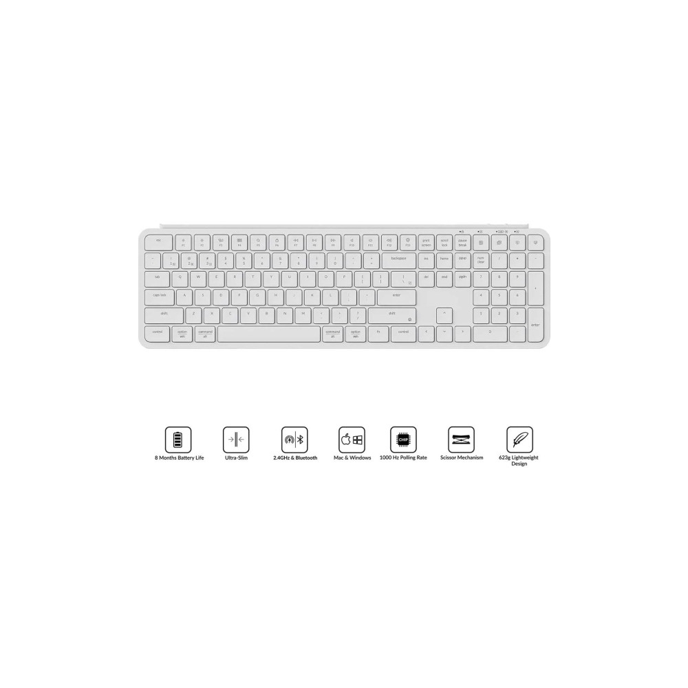 Produktbild för Keychron B6 Pro - tangentbord - Ultra-Tunn - 100% full size - elfenben Inmatningsenhet (Saknar ÅÄÖ)