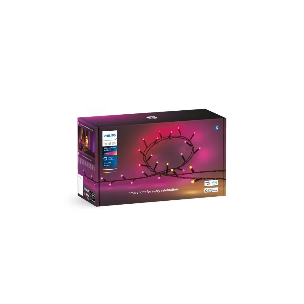 Produktbild för Philips Hue White and Color Ambiance Festavia - stränglampor - LED - 14 W - 2000-6500 K - svart