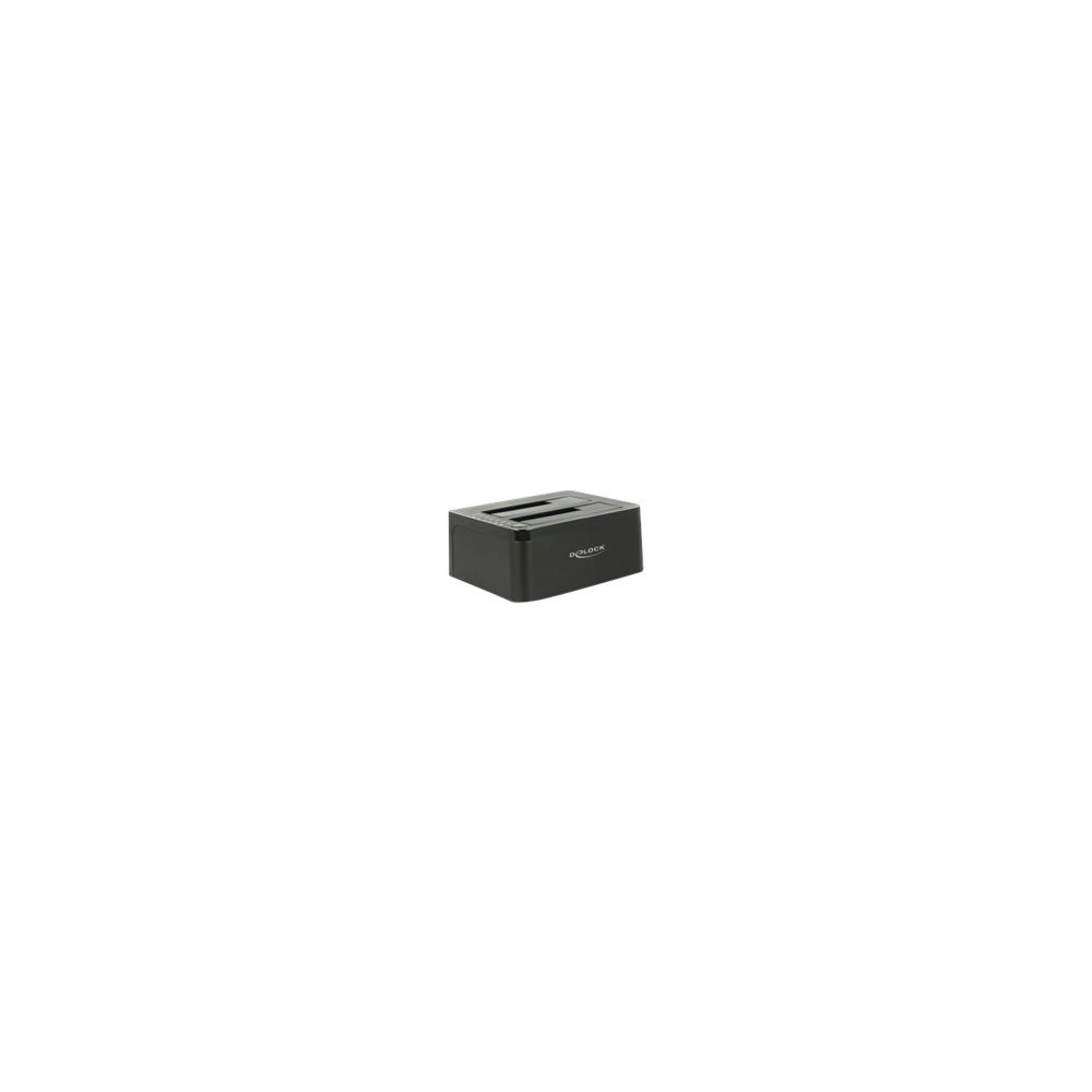 Produktbild för Delock Dual Docking Station SATA HDD > USB 3.0 with Clone Function - kontrollerkort - SATA 6Gb/s - USB 3.0