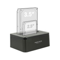 Produktbild för Delock Dual Docking Station SATA HDD > USB 3.0 with Clone Function - kontrollerkort - SATA 6Gb/s - USB 3.0