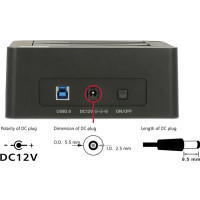Produktbild för Delock Dual Docking Station SATA HDD > USB 3.0 with Clone Function - kontrollerkort - SATA 6Gb/s - USB 3.0