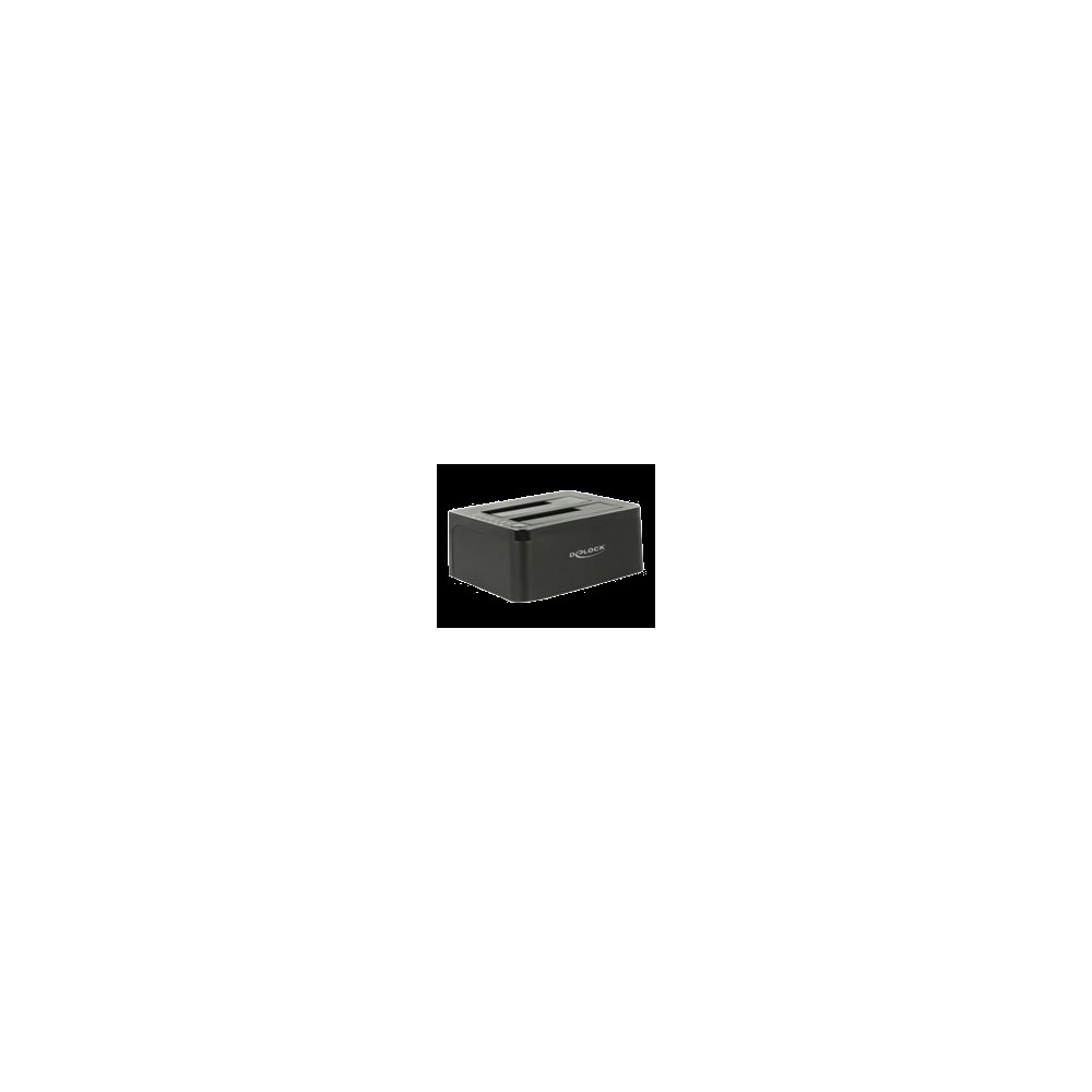 Produktbild för Delock Dual Docking Station SATA HDD > USB 3.0 with Clone Function - kontrollerkort - SATA 6Gb/s - USB 3.0