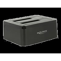 Produktbild för Delock Dual Docking Station SATA HDD > USB 3.0 with Clone Function - kontrollerkort - SATA 6Gb/s - USB 3.0