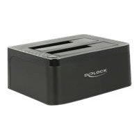 Produktbild för Delock Dual Docking Station SATA HDD > USB 3.0 with Clone Function - kontrollerkort - SATA 6Gb/s - USB 3.0