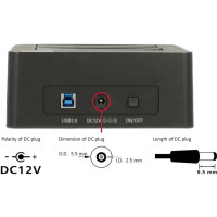 Produktbild för Delock Dual Docking Station SATA HDD > USB 3.0 with Clone Function - kontrollerkort - SATA 6Gb/s - USB 3.0