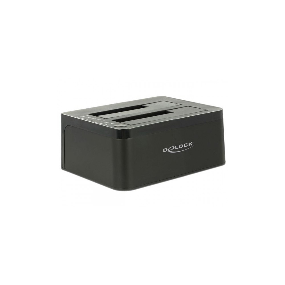 Produktbild för Delock Dual Docking Station SATA HDD > USB 3.0 with Clone Function - kontrollerkort - SATA 6Gb/s - USB 3.0