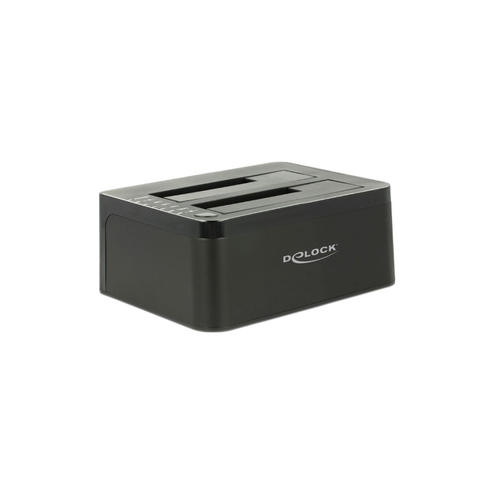 Produktbild för Delock Dual Docking Station SATA HDD > USB 3.0 with Clone Function - kontrollerkort - SATA 6Gb/s - USB 3.0