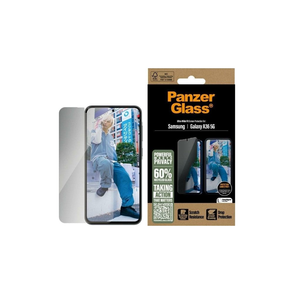 Produktbild för PanzerGlass - skärmskydd för mobiltelefon - ultrabred passning