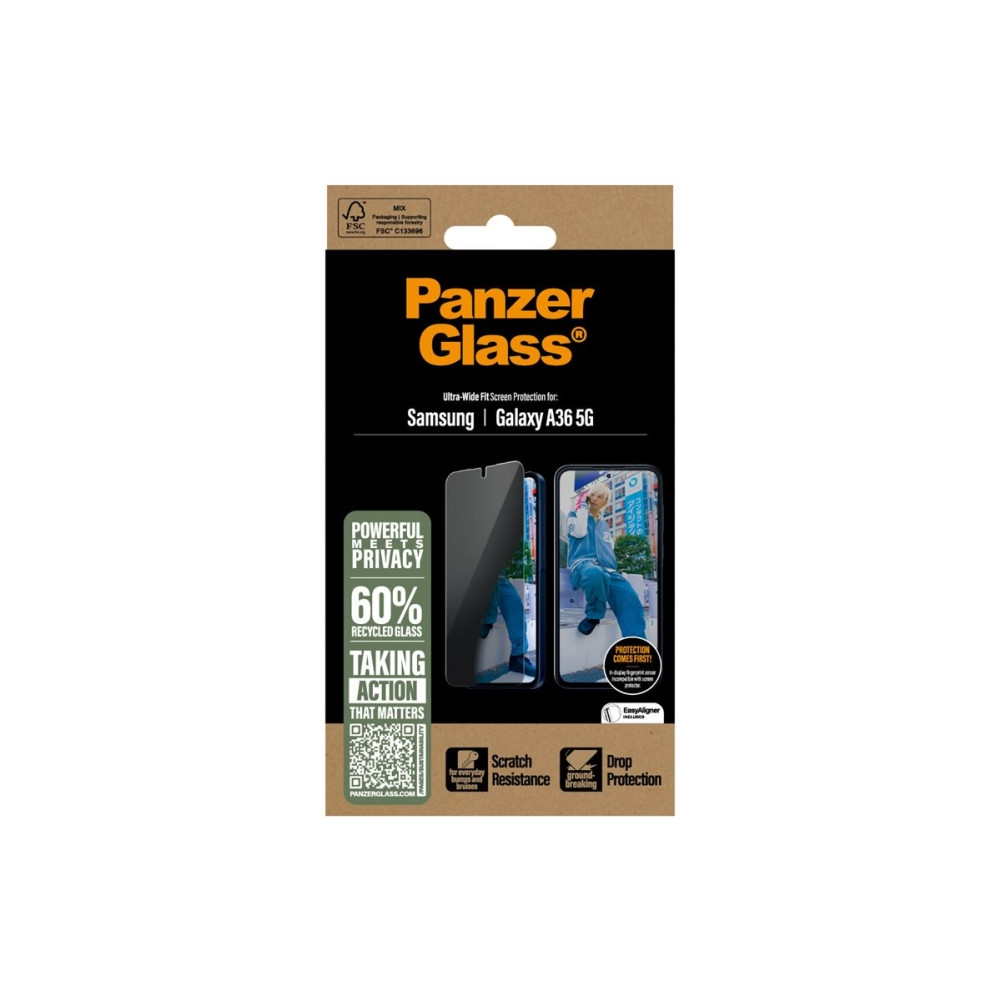 Produktbild för PanzerGlass - skärmskydd för mobiltelefon - ultrabred passning