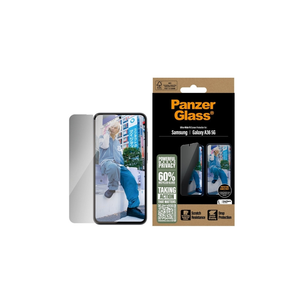 Produktbild för PanzerGlass - skärmskydd för mobiltelefon - ultrabred passning