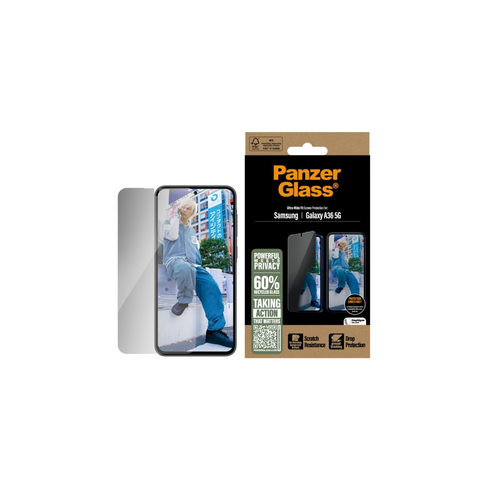 Produktbild för PanzerGlass - skärmskydd för mobiltelefon - ultrabred passning