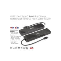 Produktbild för Club 3D - dockningsstation - USB-C - HDMI - 1GbE