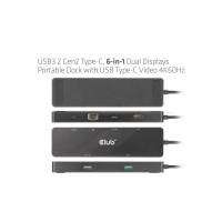 Produktbild för Club 3D - dockningsstation - USB-C - HDMI - 1GbE
