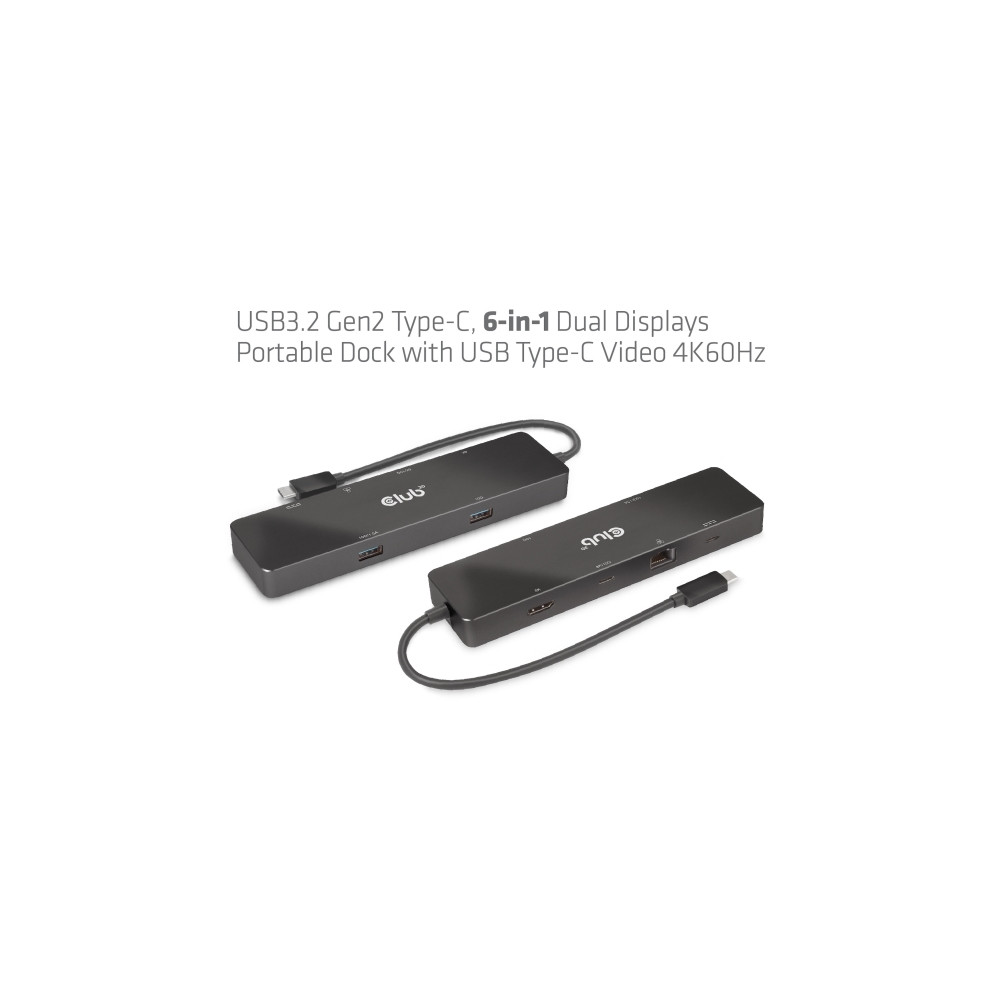 Produktbild för Club 3D - dockningsstation - USB-C - HDMI - 1GbE