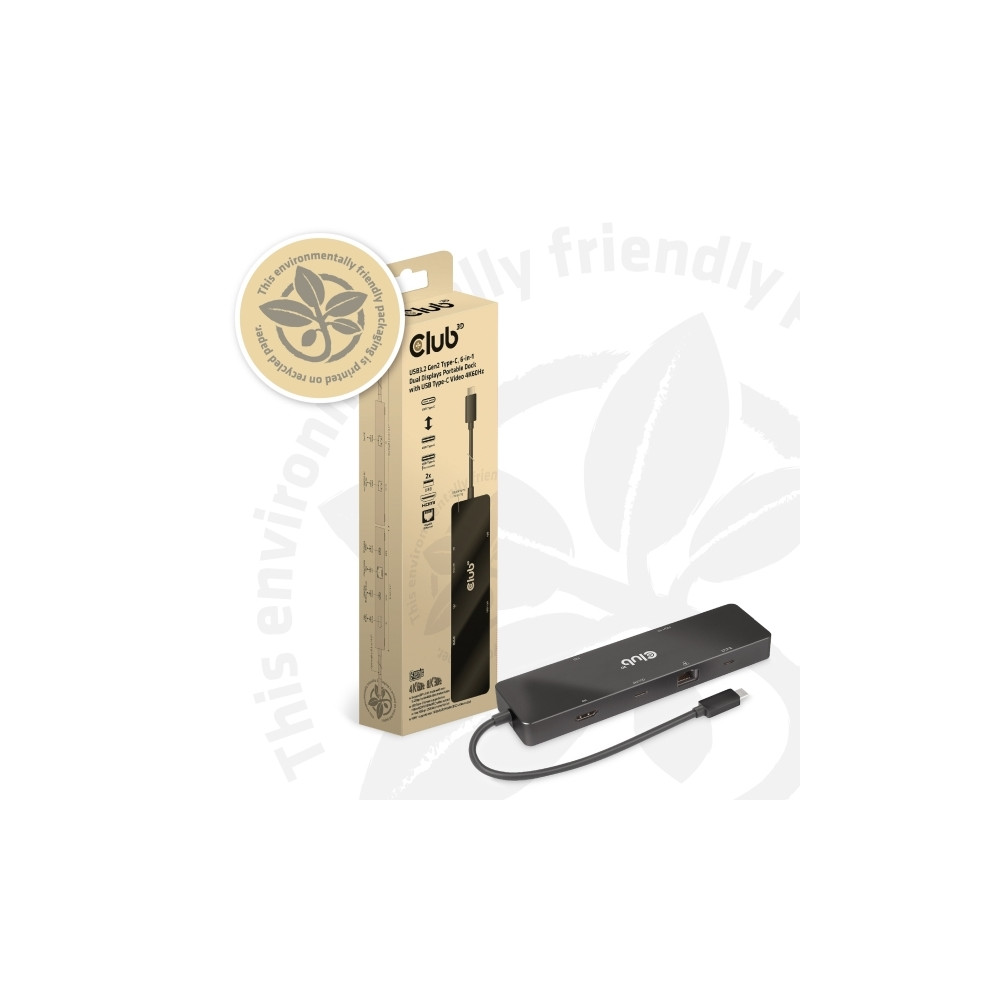 Produktbild för Club 3D - dockningsstation - USB-C - HDMI - 1GbE