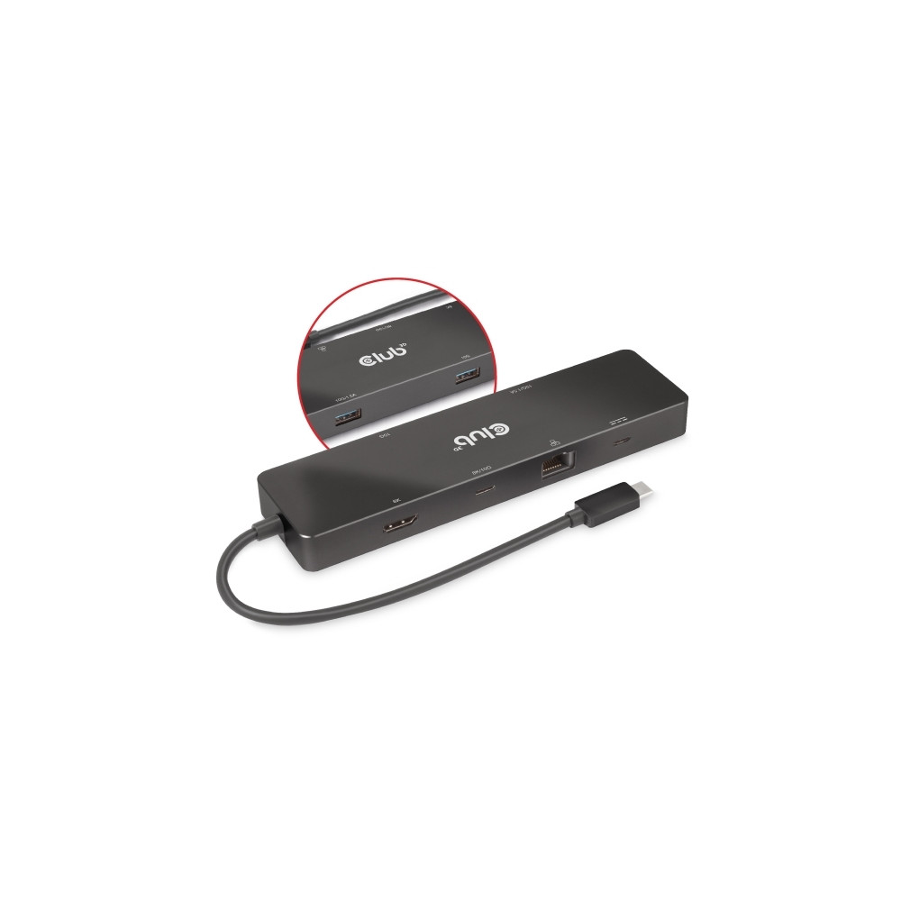Produktbild för Club 3D - dockningsstation - USB-C - HDMI - 1GbE