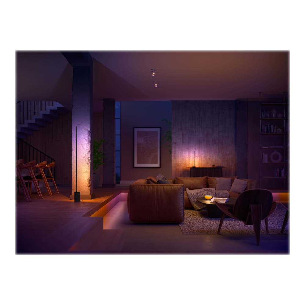 Produktbild för Philips Hue White and Color Ambiance Gradient Signe - skrivbordslampa - LED - 16 miljoner färger/varmt till kallt vitt ljus - 2000-6500 K - svart