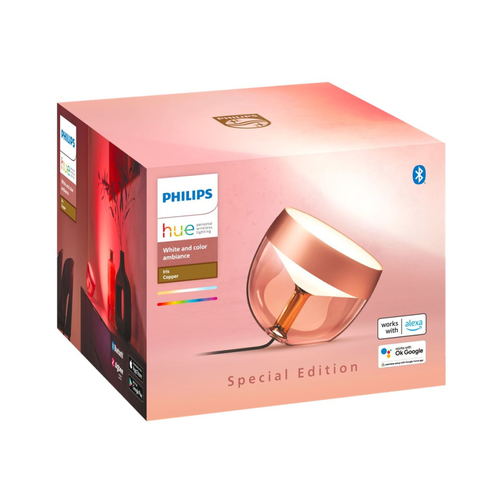 Produktbild för Philips Hue White and Color Ambiance Iris special edition - skrivbordslampa - LED - 8.2 W - 2000-6500 K - koppar, mässing