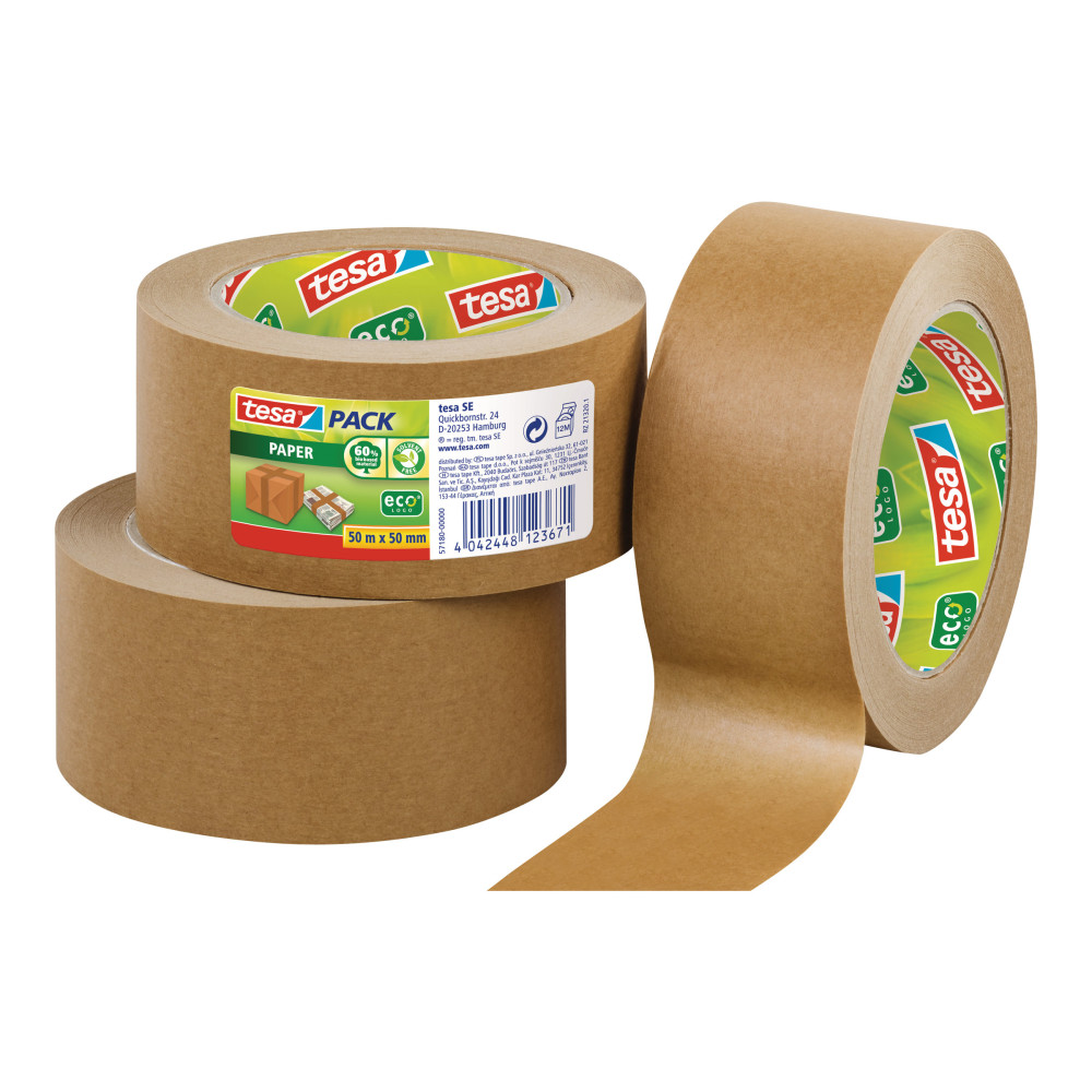 Produktbild för Tesapack Paper förpackningstejp - 50 mm x 50 m - brun
