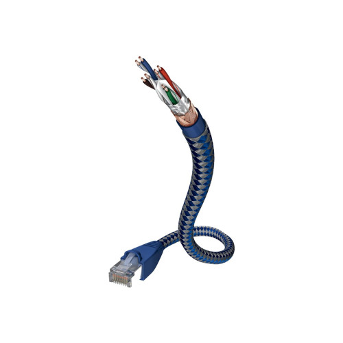 in-akustik Premium - nätverkskabel - 3 m - blå, silver - Nätverkskablar