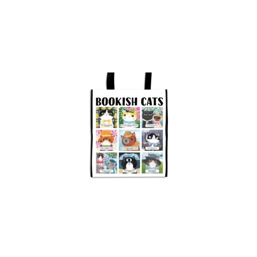 Galison Bookish Cats Reusable Shopping Bag