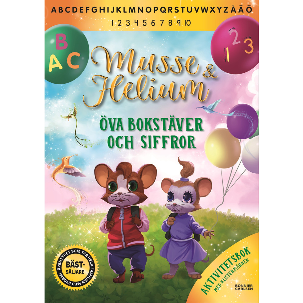 Produktbild för Musse & Helium. Öva bokstäver och siffror (häftad)
