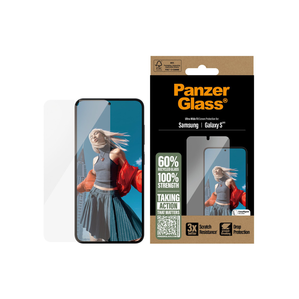 Produktbild för PanzerGlass - skärmskydd för mobiltelefon - ultrabred passning