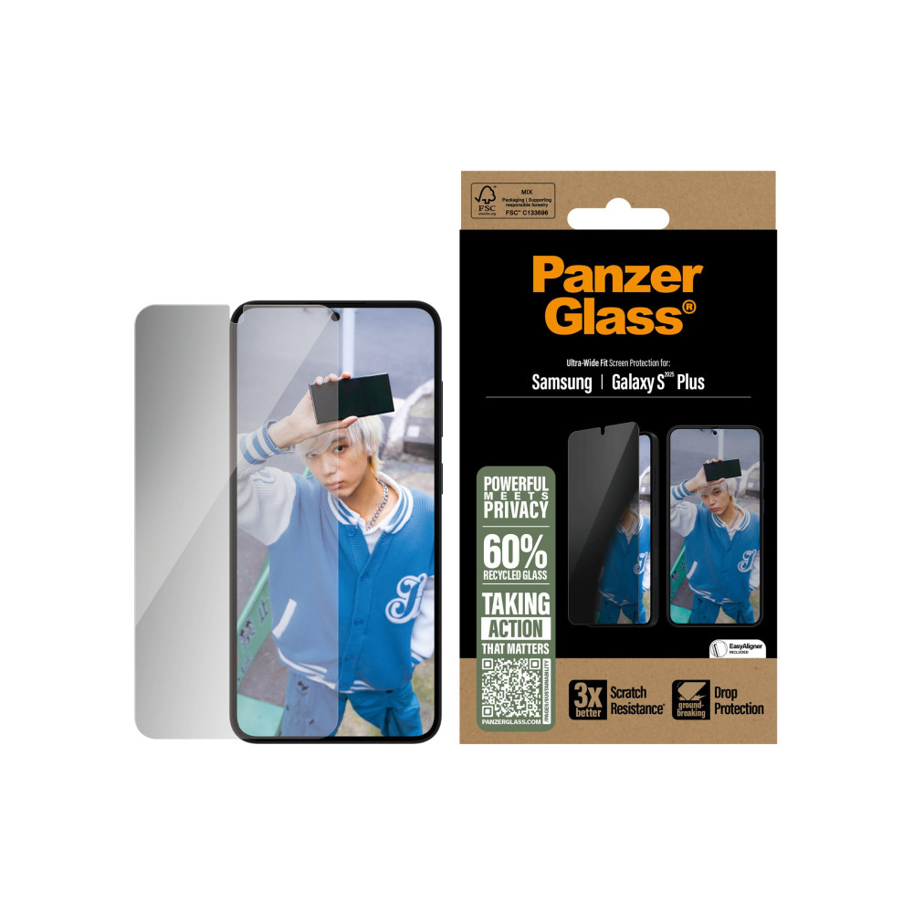 Produktbild för PanzerGlass - skärmskydd för mobiltelefon - ultrabred passning