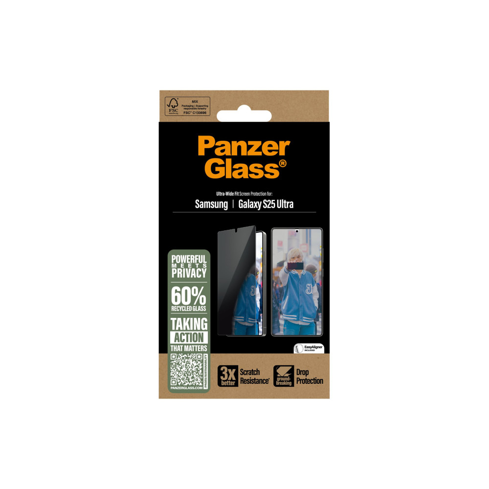 Produktbild för PanzerGlass - skärmskydd för mobiltelefon - ultrabred passning