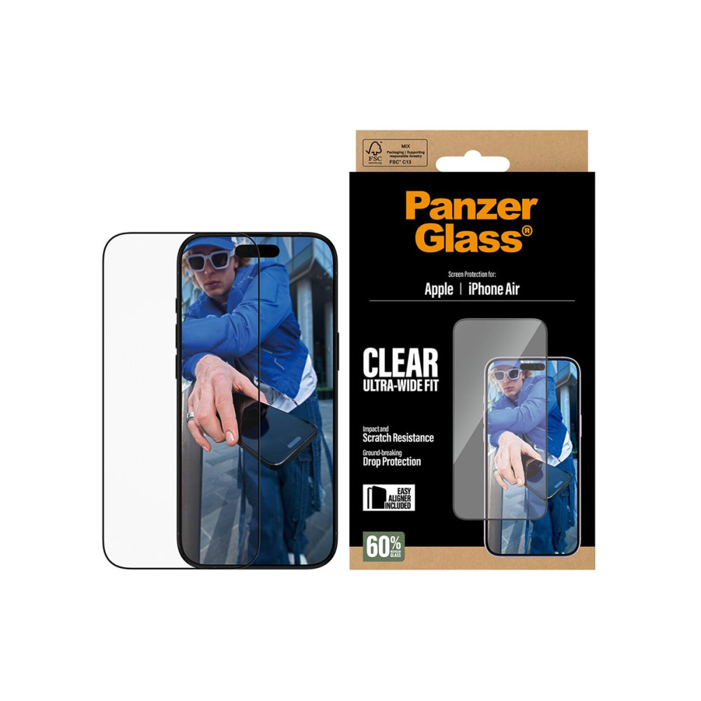 Produktbild för PanzerGlass - skärmskydd för mobiltelefon - ultrabred passning med EasyAligner