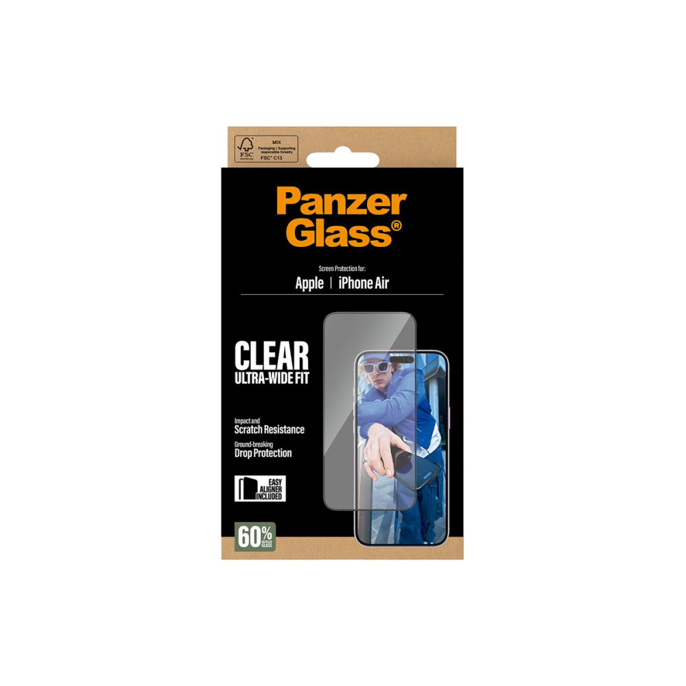 Produktbild för PanzerGlass - skärmskydd för mobiltelefon - ultrabred passning med EasyAligner