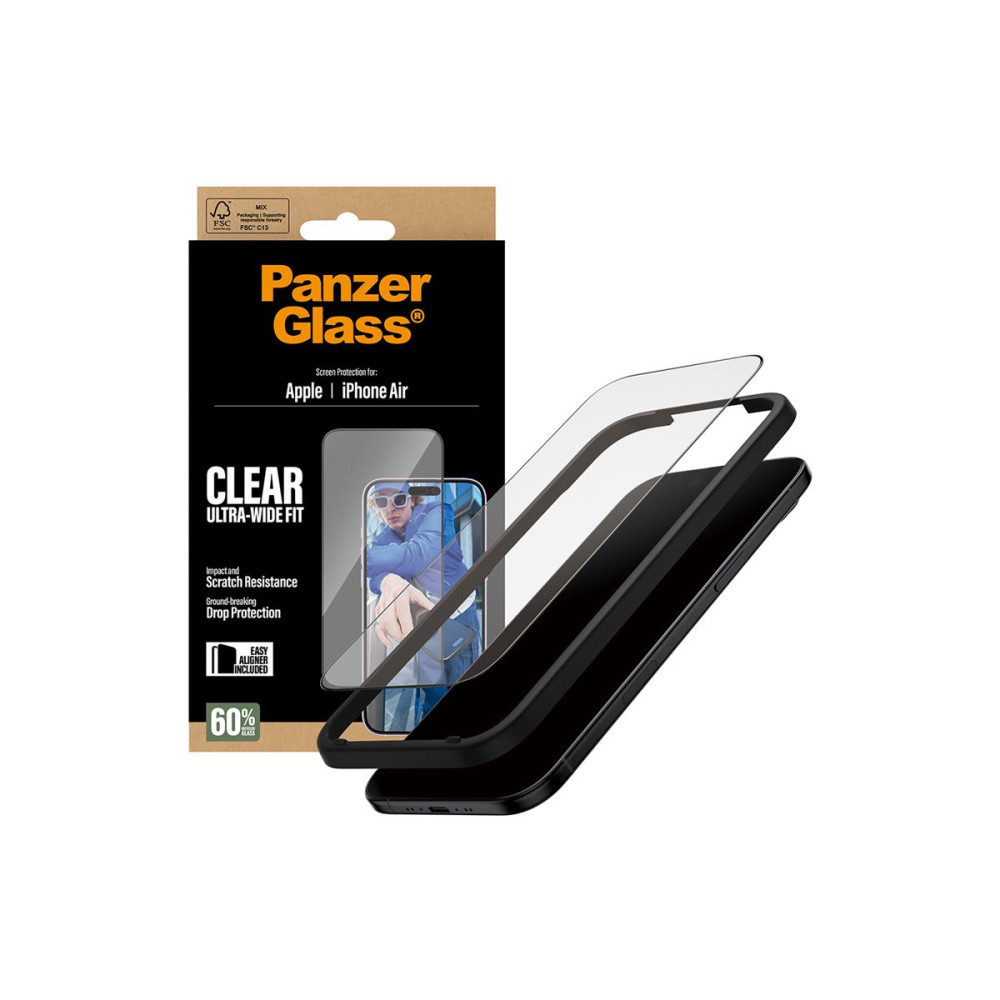 Produktbild för PanzerGlass - skärmskydd för mobiltelefon - ultrabred passning med EasyAligner