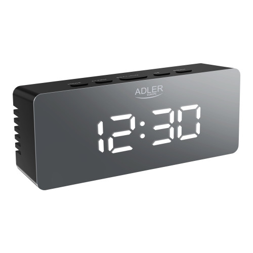ADLER ADLER AD 1189B - väckarklocka - elektronisk - skrivbord - svart