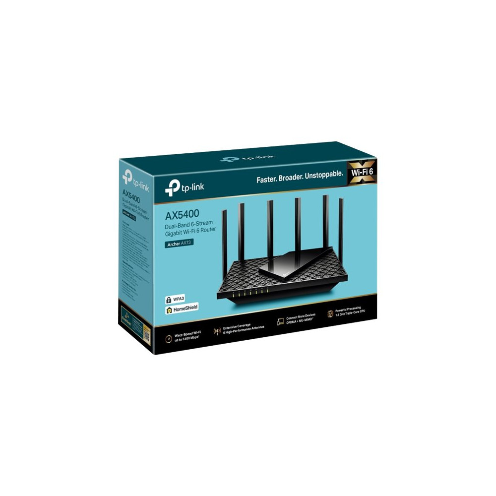 Produktbild för TP-Link Archer AX73 - V1 - trådlös router - Wi-Fi 6 - skrivbordsmodell