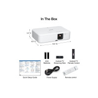 Produktbild för Epson CO-FH02 - 3LCD-projektor - bärbar - svart / vit