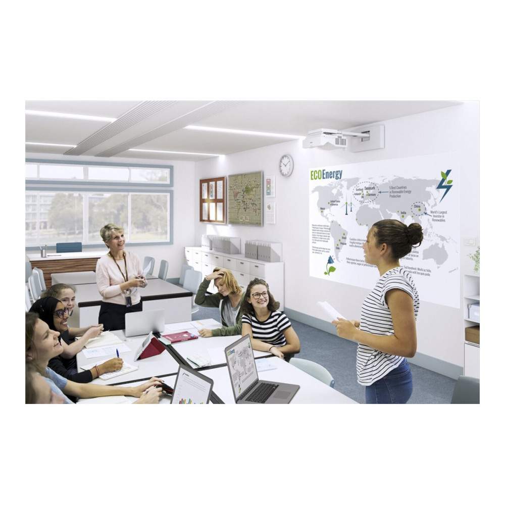 Produktbild för Epson EB-770FI - 3LCD-projektor - 802.11a/b/g/n/ac trådlös/LAN/Miracast - vit