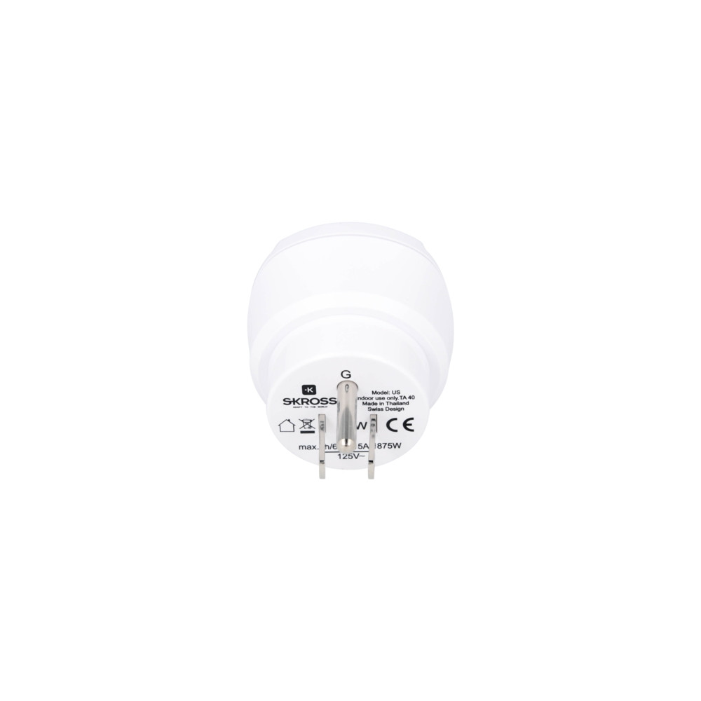 Produktbild för Skross Europe to USA, Typ B, Typ C (Europlug), 100-240 V, 15...