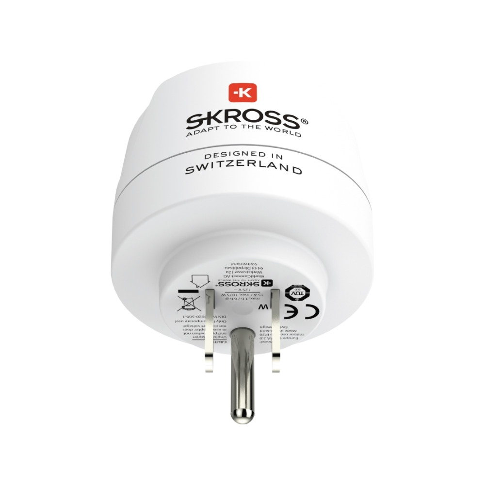 Produktbild för Skross Europe to USA, Typ B, Typ C (Europlug), 100-240 V, 15...
