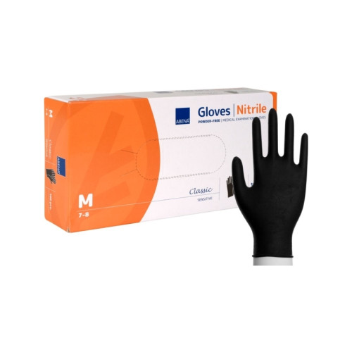 Abena Abena Classic - handskar - storlek: 7-8 - medium - nitrilgummi - svart (paket om 100)