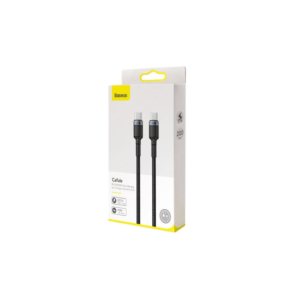 Produktbild för Baseus Cafule, 2 m, USB C, USB C, USB 2.0, 0,48 Gbit/s, Svar...