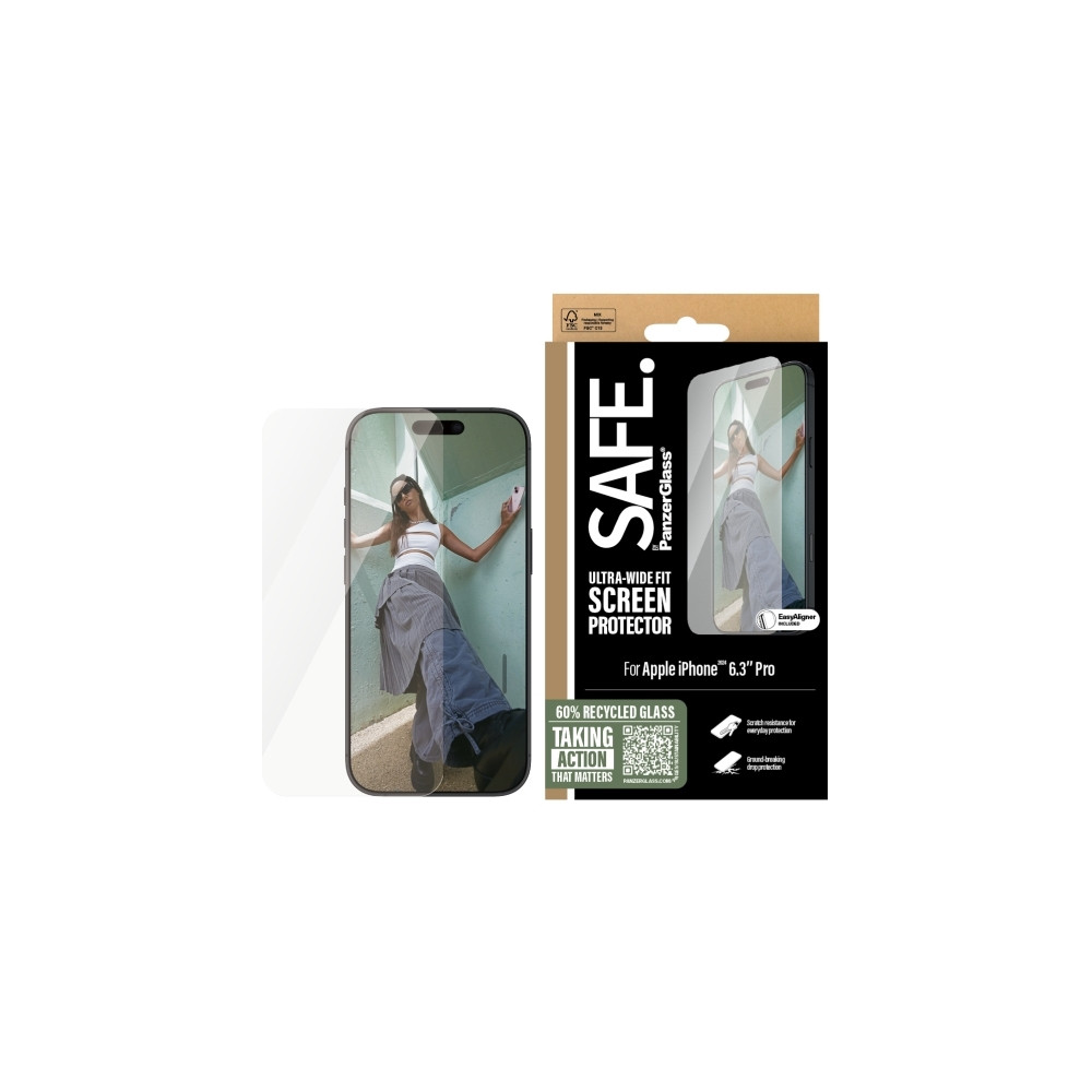 Produktbild för SAFE. by PanzerGlass - skärmskydd för mobiltelefon - ultrabred passning