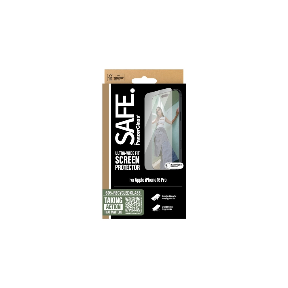 Produktbild för SAFE. by PanzerGlass - skärmskydd för mobiltelefon - ultrabred passning