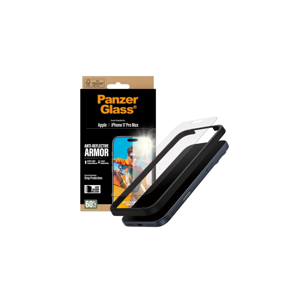 Produktbild för PanzerGlass - skärmskydd för mobiltelefon - anti-reflekterande rustning, med EasyAligner