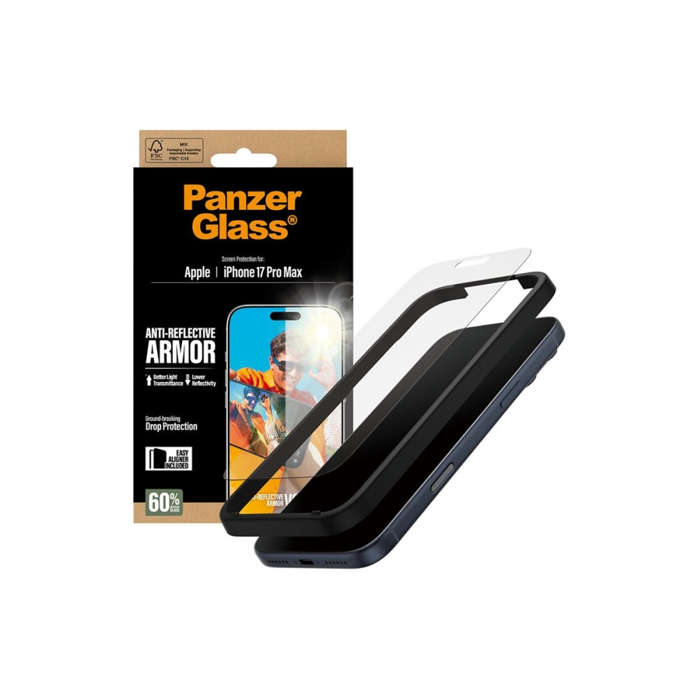Produktbild för PanzerGlass - skärmskydd för mobiltelefon - anti-reflekterande rustning, med EasyAligner