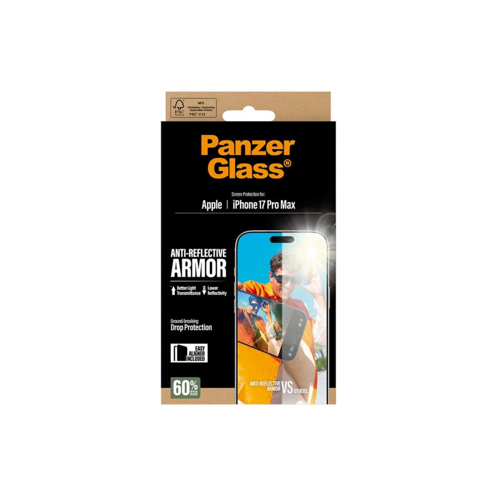 Produktbild för PanzerGlass - skärmskydd för mobiltelefon - anti-reflekterande rustning, med EasyAligner