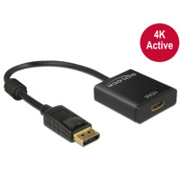 Produktbild för Delock Adapter Displayport 1.2 male > HDMI female 4K Active - videokonverterare - Parade PS171 - svart