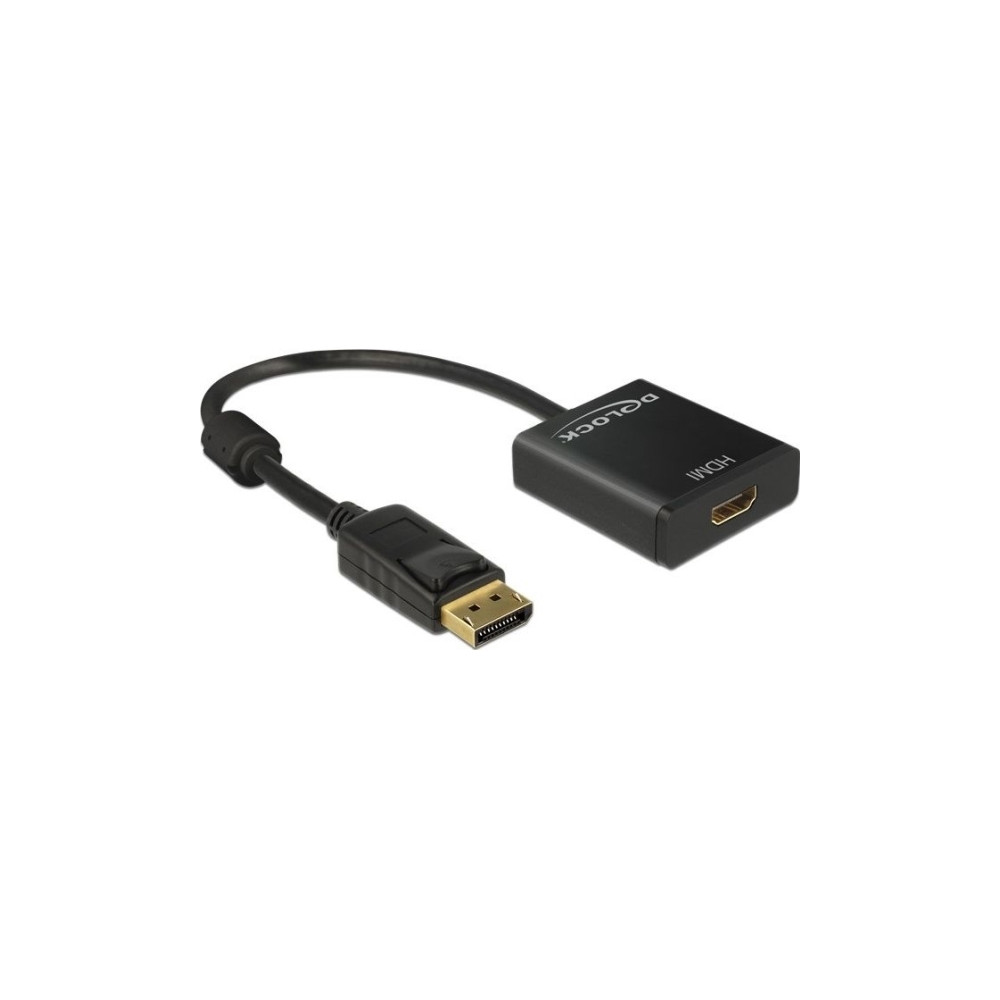 Produktbild för Delock Adapter Displayport 1.2 male > HDMI female 4K Active - videokonverterare - Parade PS171 - svart