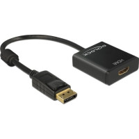 Produktbild för Delock Adapter Displayport 1.2 male > HDMI female 4K Active - videokonverterare - Parade PS171 - svart