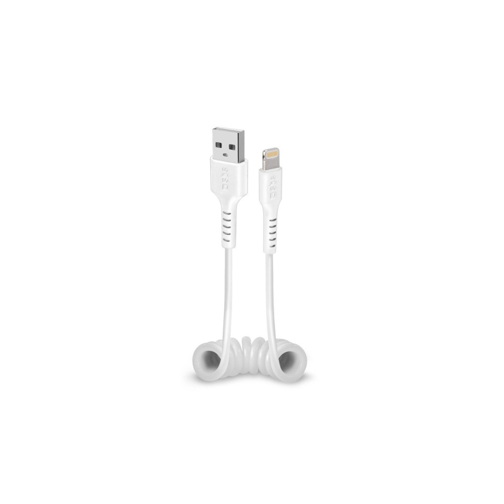 Produktbild för SBS TECABLEUSBIP589SW, Lightning, USB A, Hankoppling, Hankop...