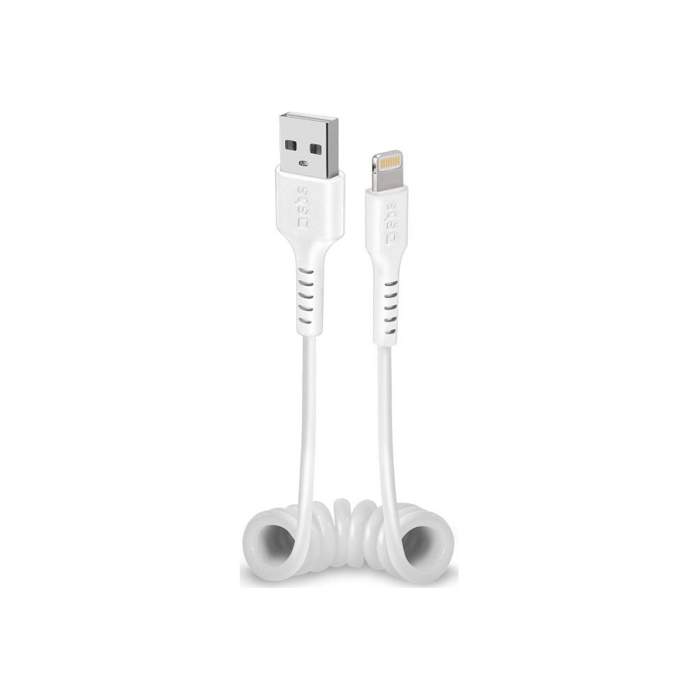 Produktbild för SBS TECABLEUSBIP589SW, Lightning, USB A, Hankoppling, Hankop...